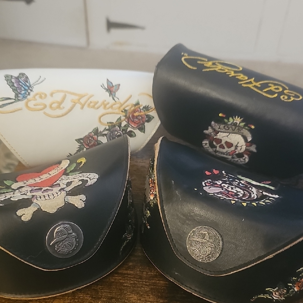 Ed Hardy Black and White Cases with Colorful Tattoo Graphics